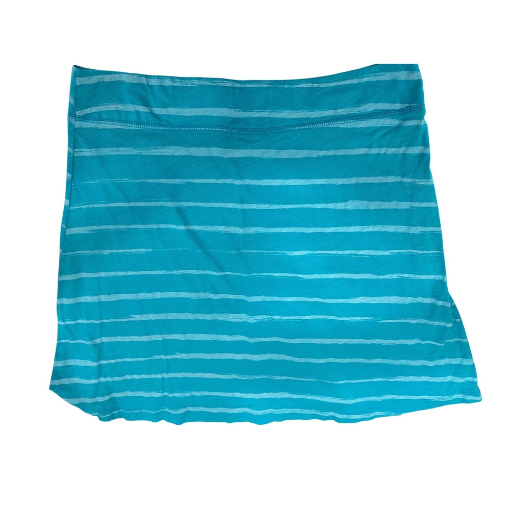 Fresh Produce Womens Turquoise Blue Striped Cotton Mini Skirt Size L